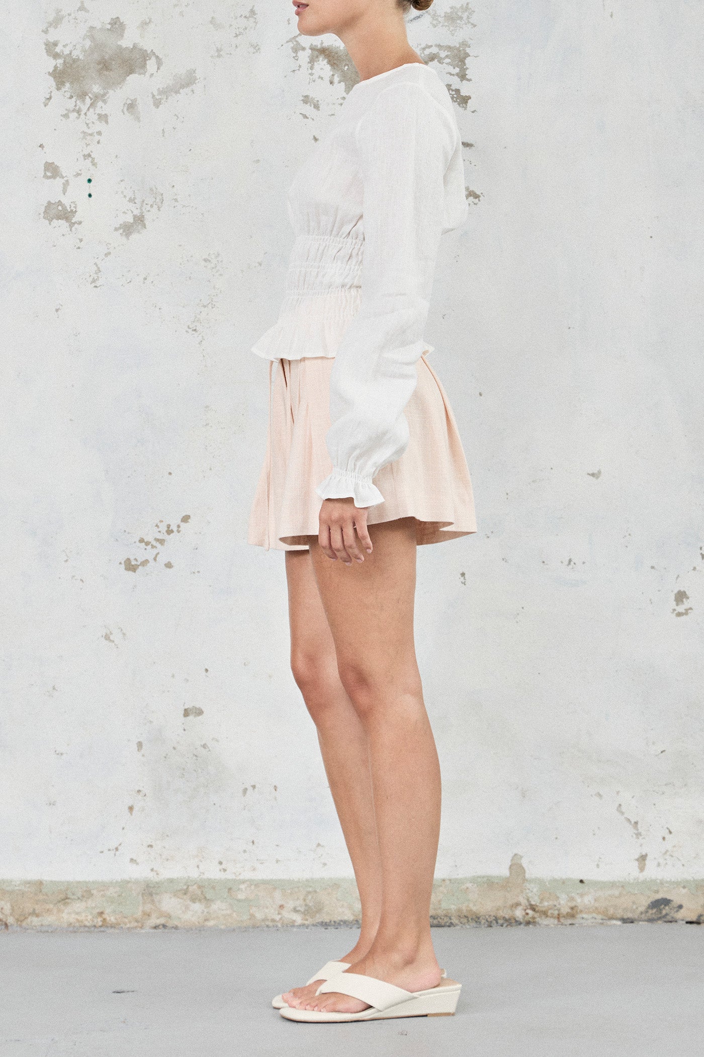 The Linen Shirred Top