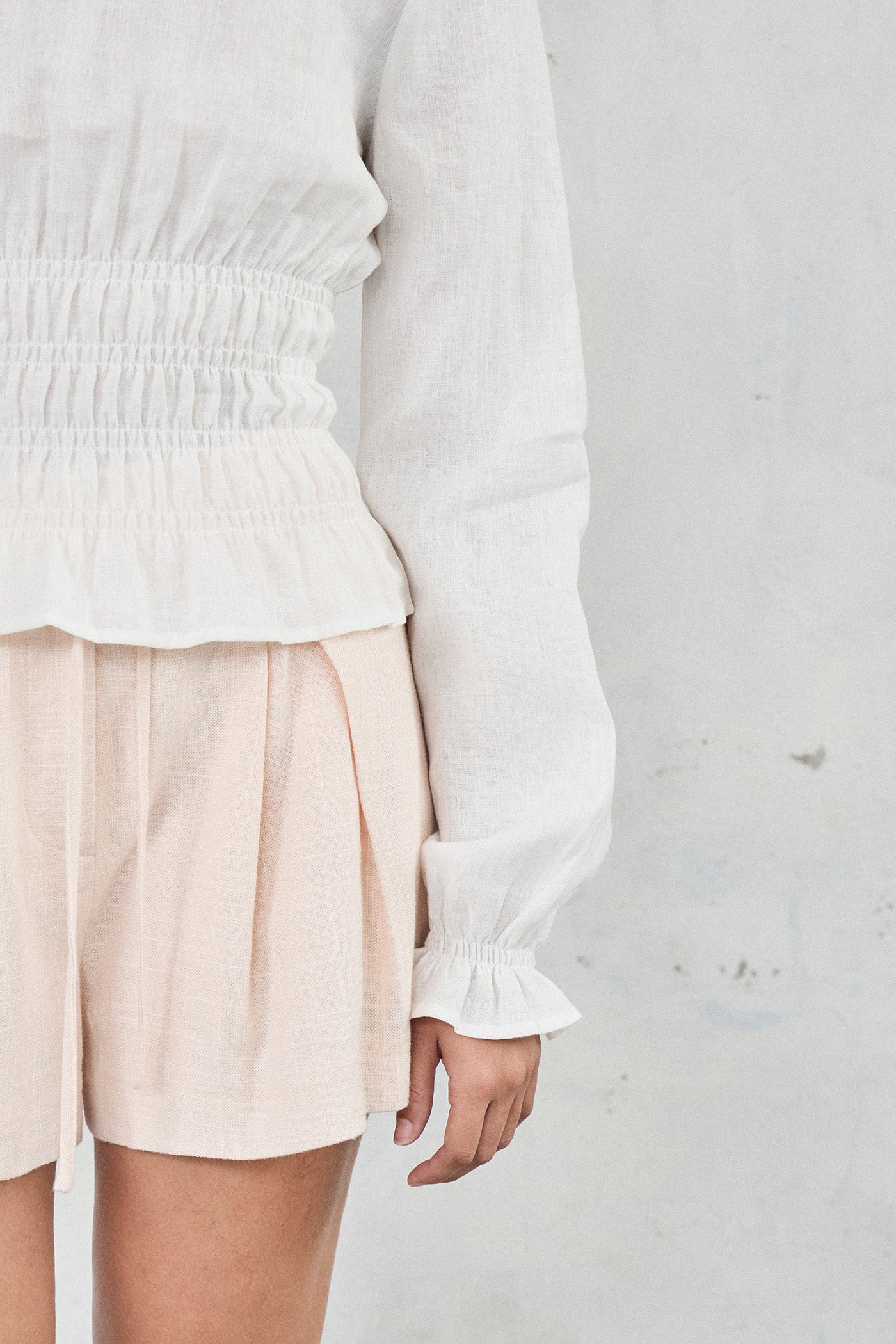 The Linen Shirred Top