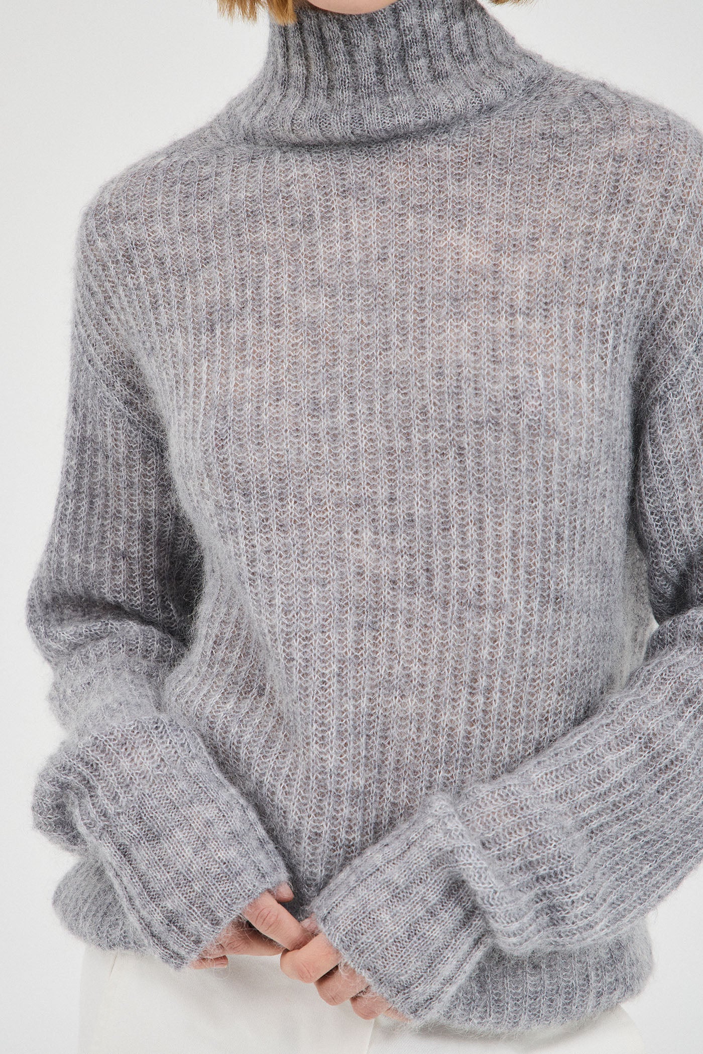 【SUBLATIONS】MOHAIR DOUBLE HIGH NECK KNIT MOHAIR DOUBLE HIGH NECK P/O KNIT .12 [CHARCOAL] – SUBLATIONS