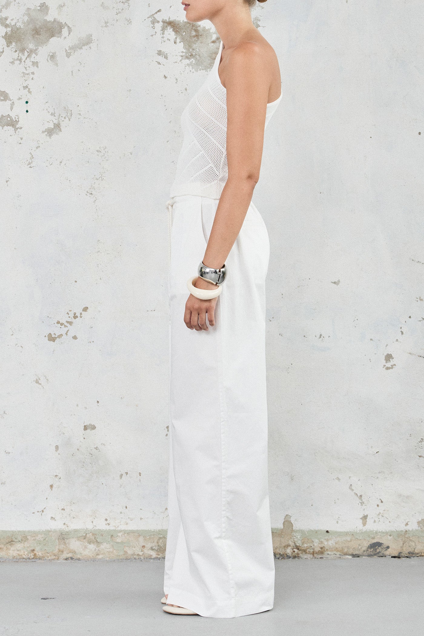 The Fine Crochet One-Shoulder Top