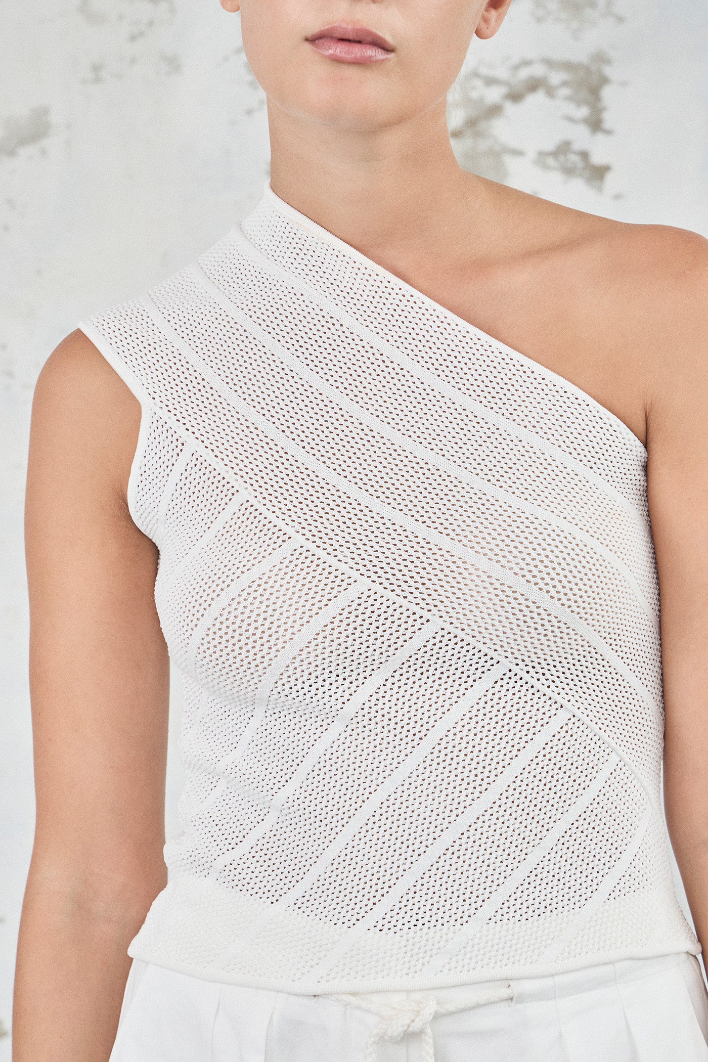 The Fine Crochet One-Shoulder Top