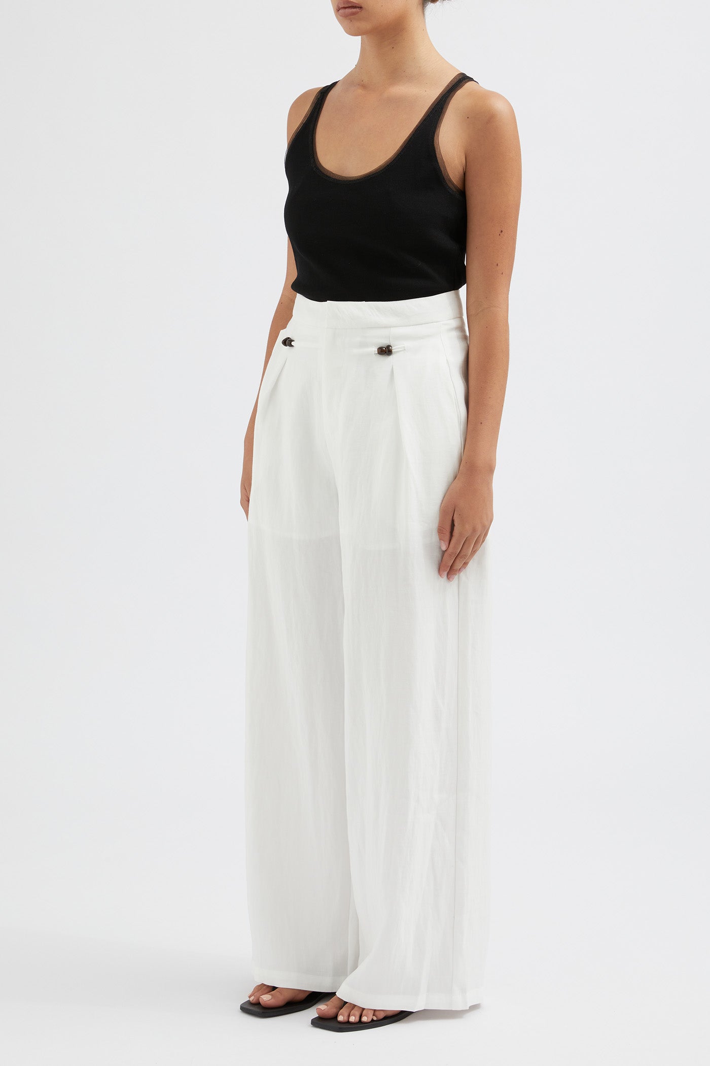 The Cotton Linen Beaded Trouser
